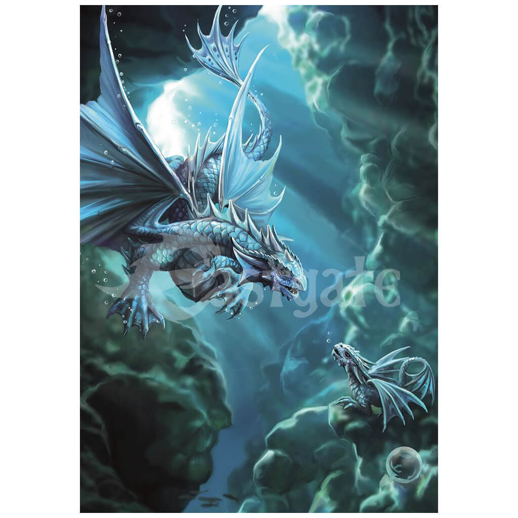 Water Dragon Greetings Card By Anne Stokes Clouds