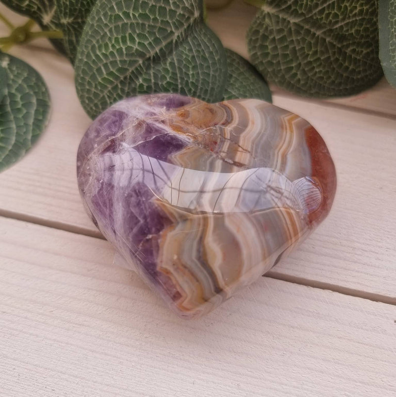 Amethyst Agate Heart