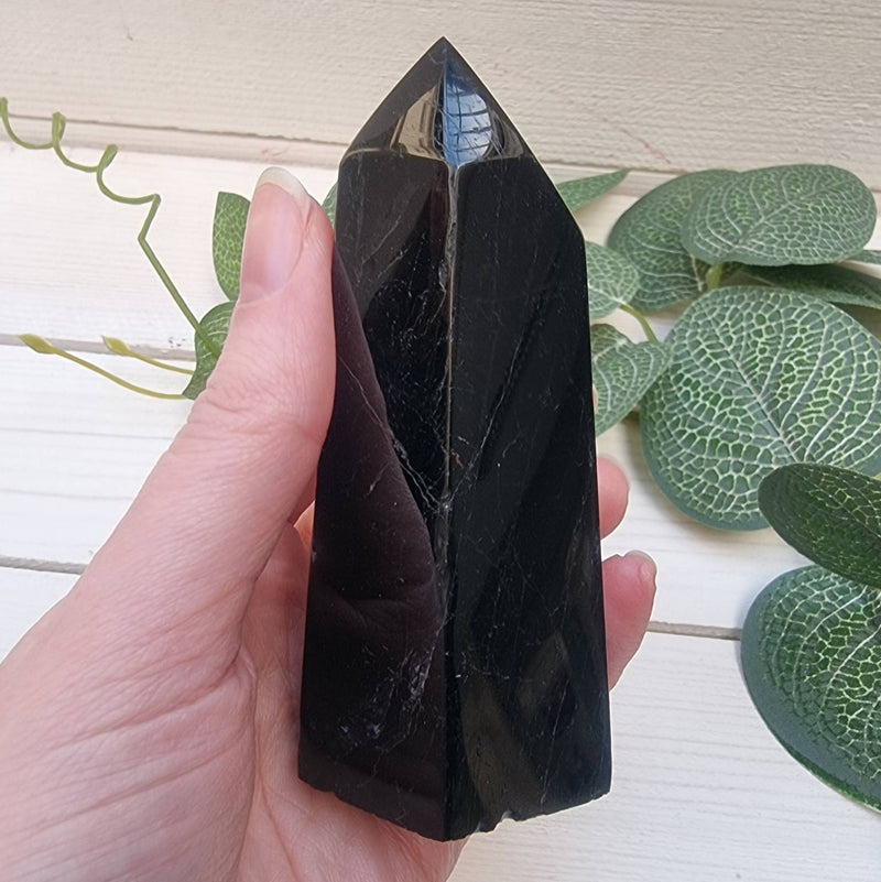 Polished Black Tourmaline Point 100mm