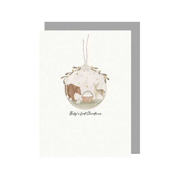 Bauble Christmas Card - Baby's First Christmas