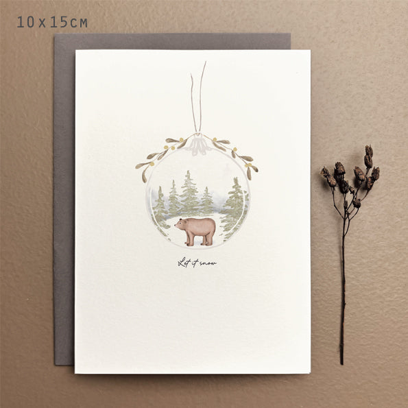 Bauble Christmas Card - Let it Snow