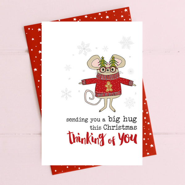 Big Hug Thinking of You Christmas Greeting Card