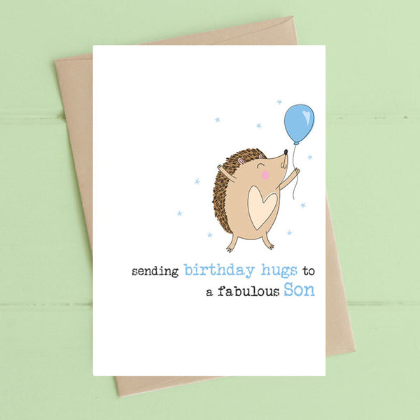 Birthday Hugs - Son Greeting Card