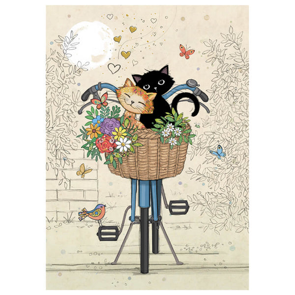 Bug Art Bike Kitties Greetings Card