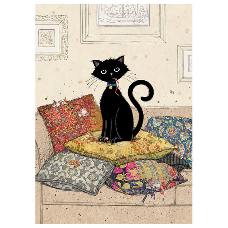 Bug Art Cushion Kitty Greetings Card