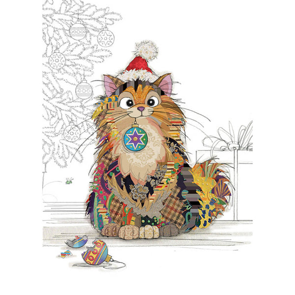 Bug Art Cat Baubles Christmas Card