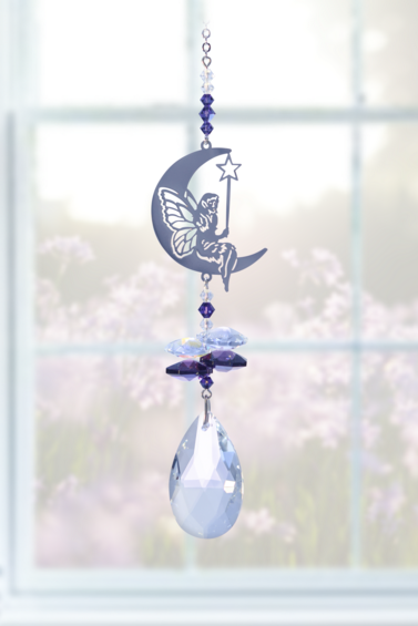 Crystal Fantasy Fairy With Wand Purple Sun Catcher