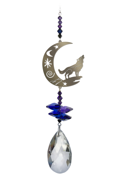 Crystal Fantasy Howling Wolf Midnight Sun Catcher