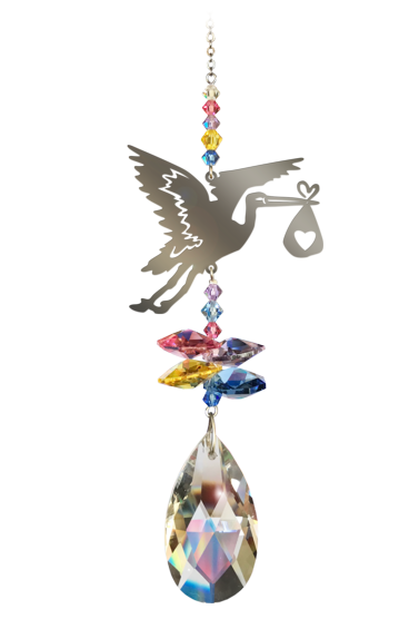 Crystal Fantasy Stork Pale Sun Catcher