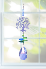 Crystal Fantasy Tree of Life Green Sun Catcher