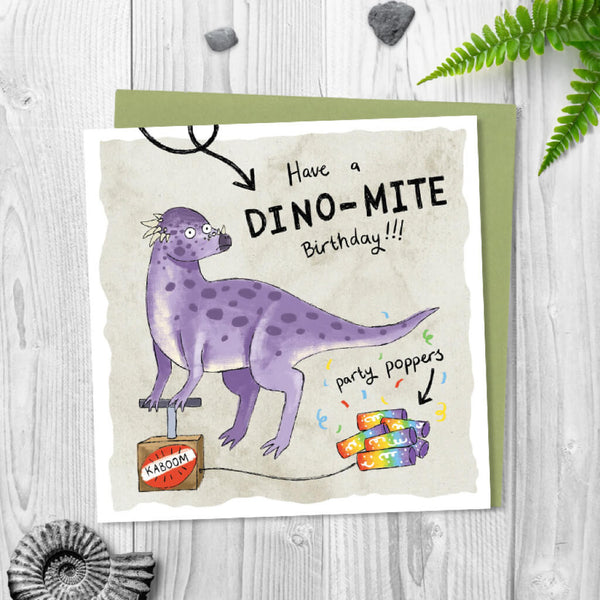 Dino-mite Birthday Greeting Card