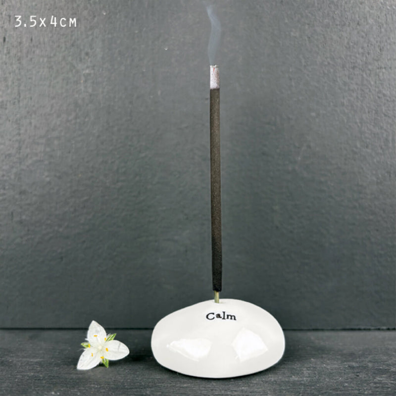 Ceramic Pebble Incense Holder - Calm