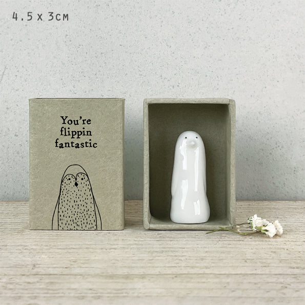 East of India Matchbox - Porcelain Tall Penguin