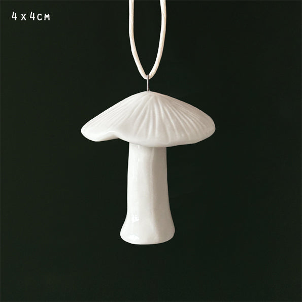 East of India Mini Porcelain Hanging Mushroom - Fairy