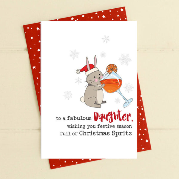 Fabulous Daughter Full of Christmas Spritz Greeting Card