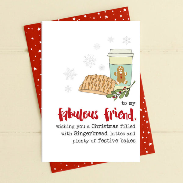 Fabulous Friend - Gingerbread Lattes Christmas Greeting Card