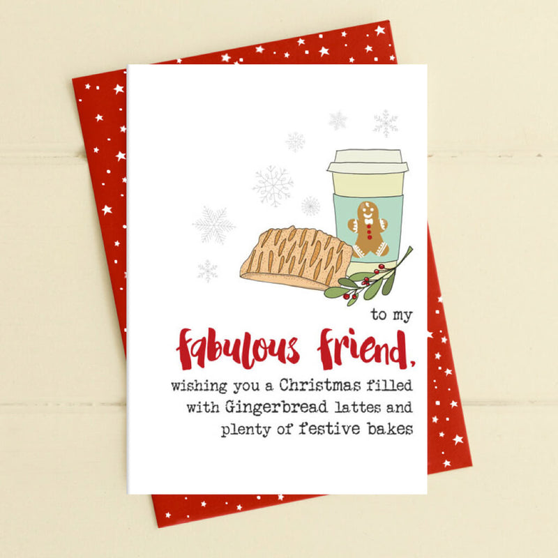 Fabulous Friend - Gingerbread Lattes Christmas Greeting Card