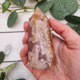 Polished Flower Agate Point 85mm