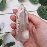 Polished Flower Agate Point 90mm