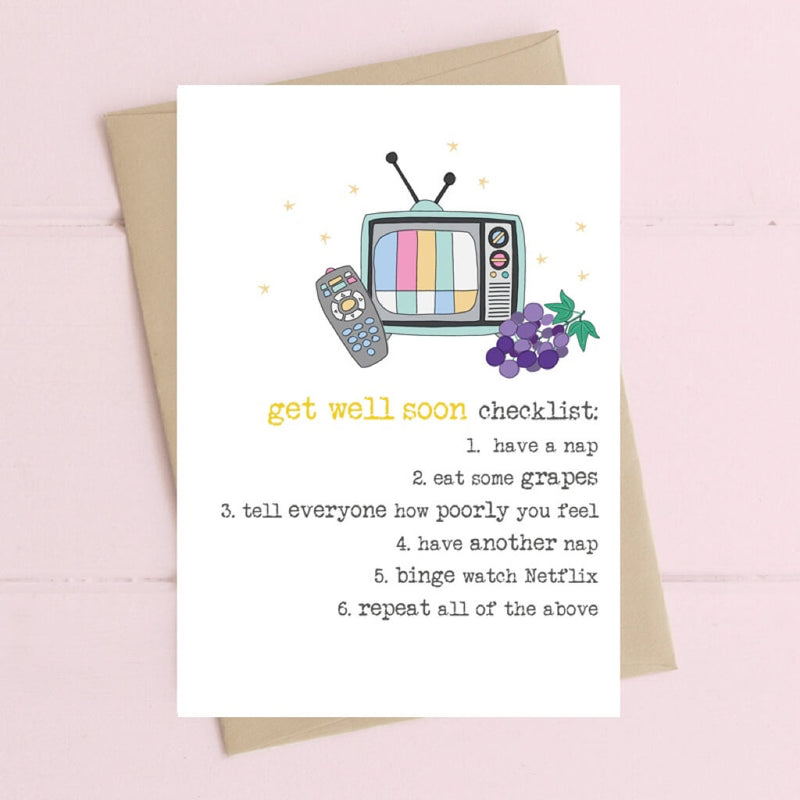 Get Well Soon Checklist Greeting Card