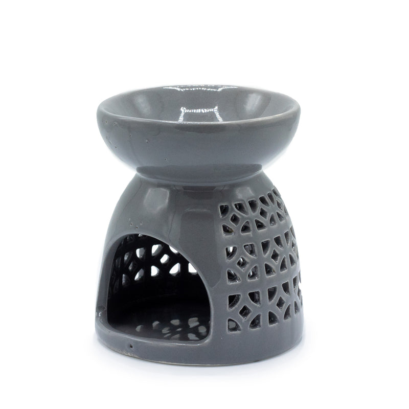 Grey Moroccan Cut Out Oil Burner