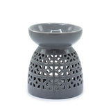 Grey Moroccan Cut Out Oil Burner