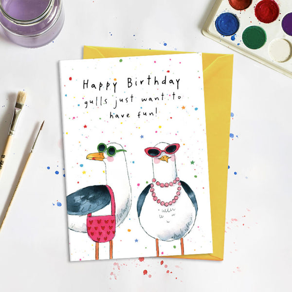 Gulls Just Want To Have Fun Greeting Card