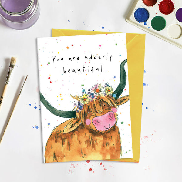 Highland Cow Love Greeting Card