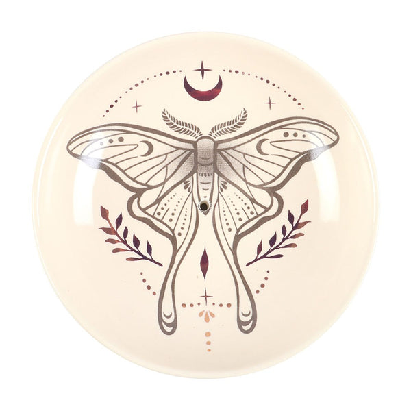 Luna Moth Round Incense Holder