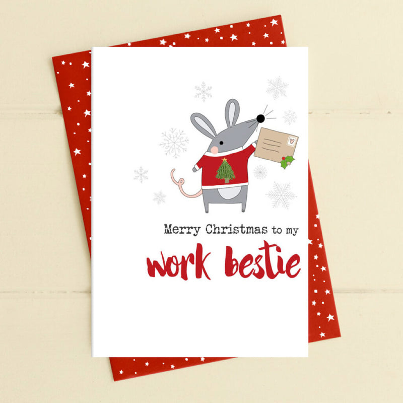 Merry Christmas Work Bestie Greeting Card