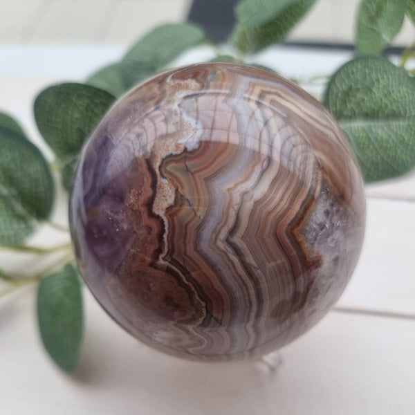 Mexican Amethyst & Crazy Lace Agate Sphere 85mm