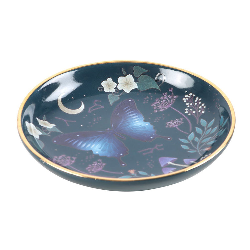 Midnight Moth Round Trinket Dish