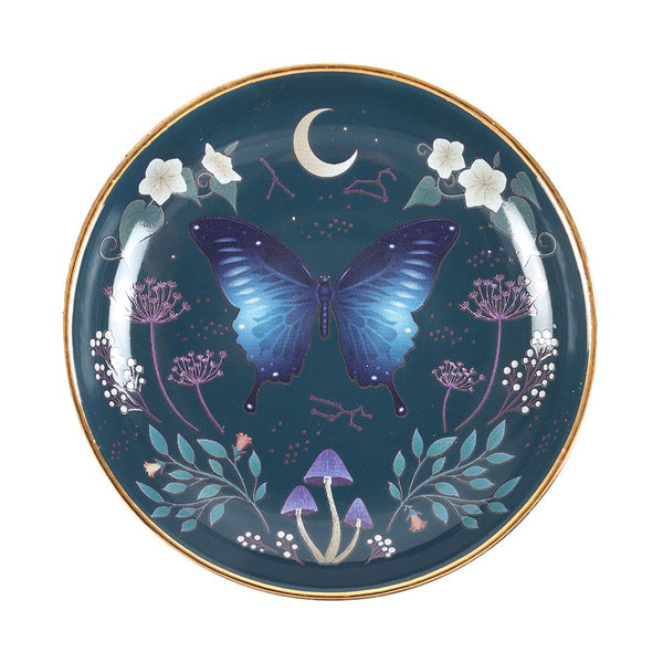 Midnight Moth Round Trinket Dish