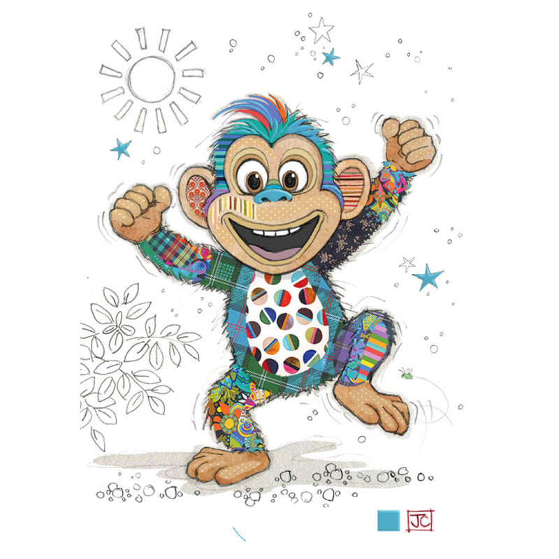 Bug Art Miguel Monkey Greetings Card