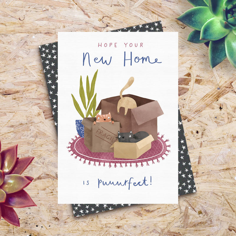 New Home Puuurfect Greeting Card