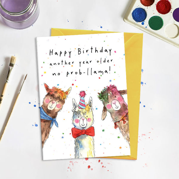 No Prob-llama Birthday Greeting Card