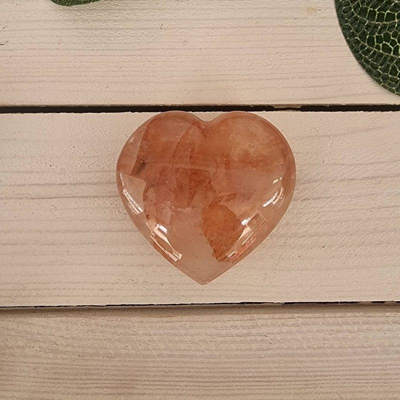 Red Hematoid Quartz Puff Heart