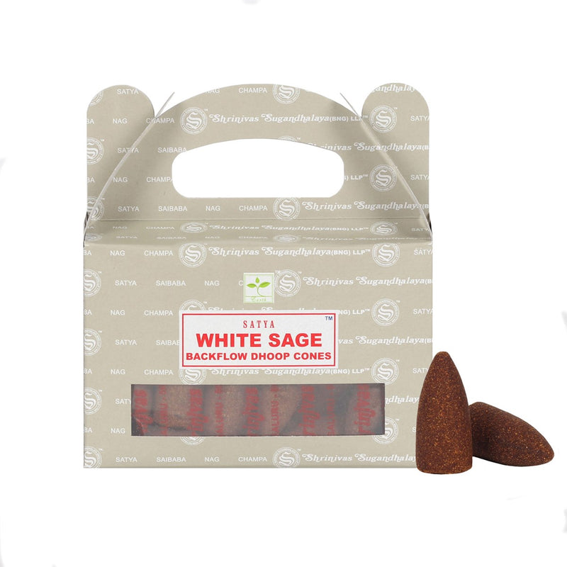 Satya White Sage Backflow Incense Cones