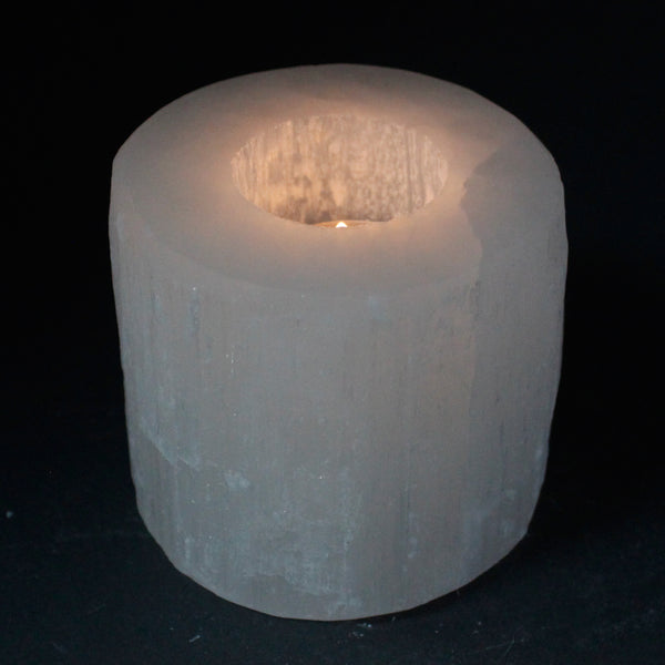 Selenite Cylinder Tea Light Holder