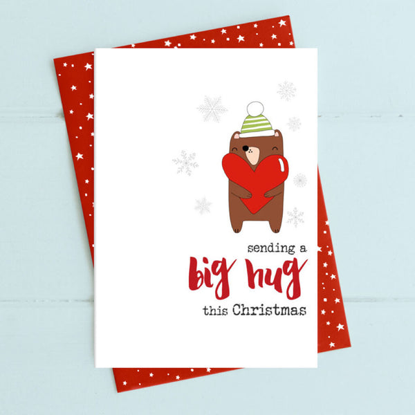 Sending a Big Hug Christmas Greeting Card