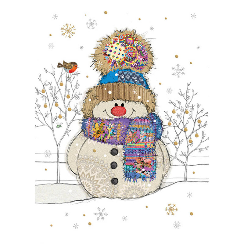 Bug Art Snowman Christmas Card