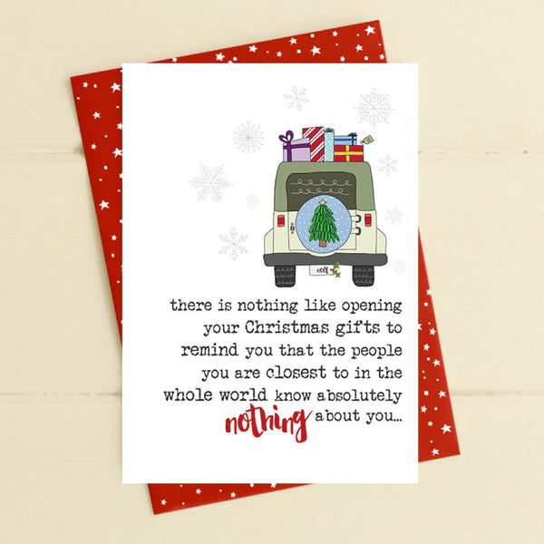 The Joy of Random Presents Christmas Greeting Card