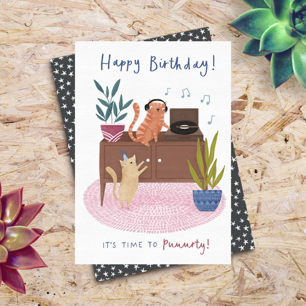 Time To Puuurty Greeting Card