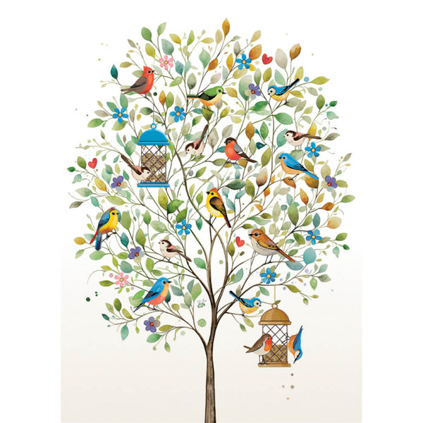 Bug Art Tree of Birds Greetings Card