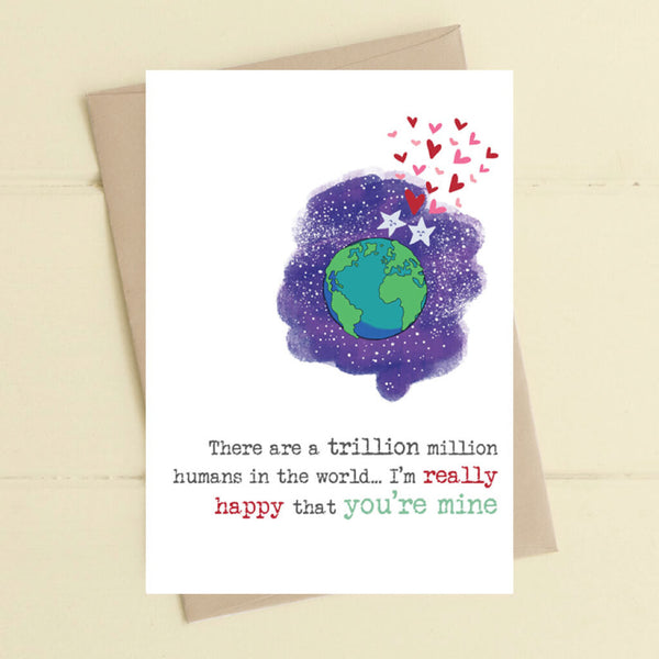 Trillion Million Humans Greeting Card