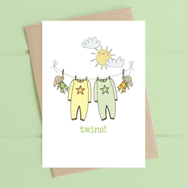 Twins! New Baby Greeting Card