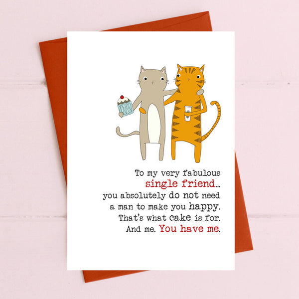 Very Fabulous Single Friend Greeting Card