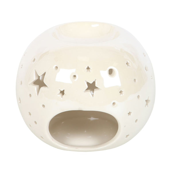 White Iridescent Star Oil Burner