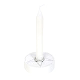 White Pentagram Spell Candle Holder