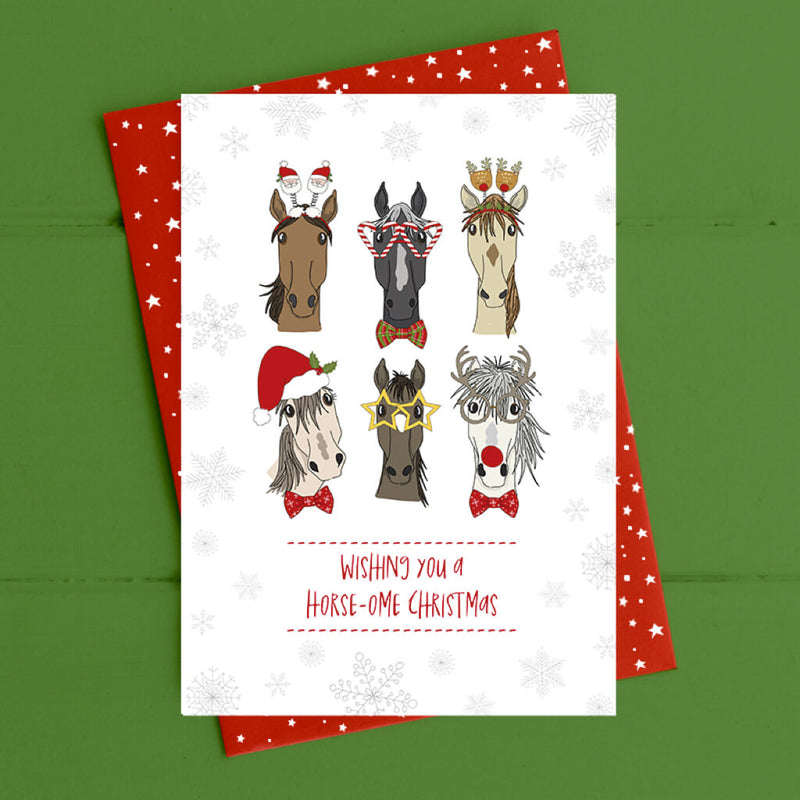 Wishing You A Horse-ome Christmas Greeting Card